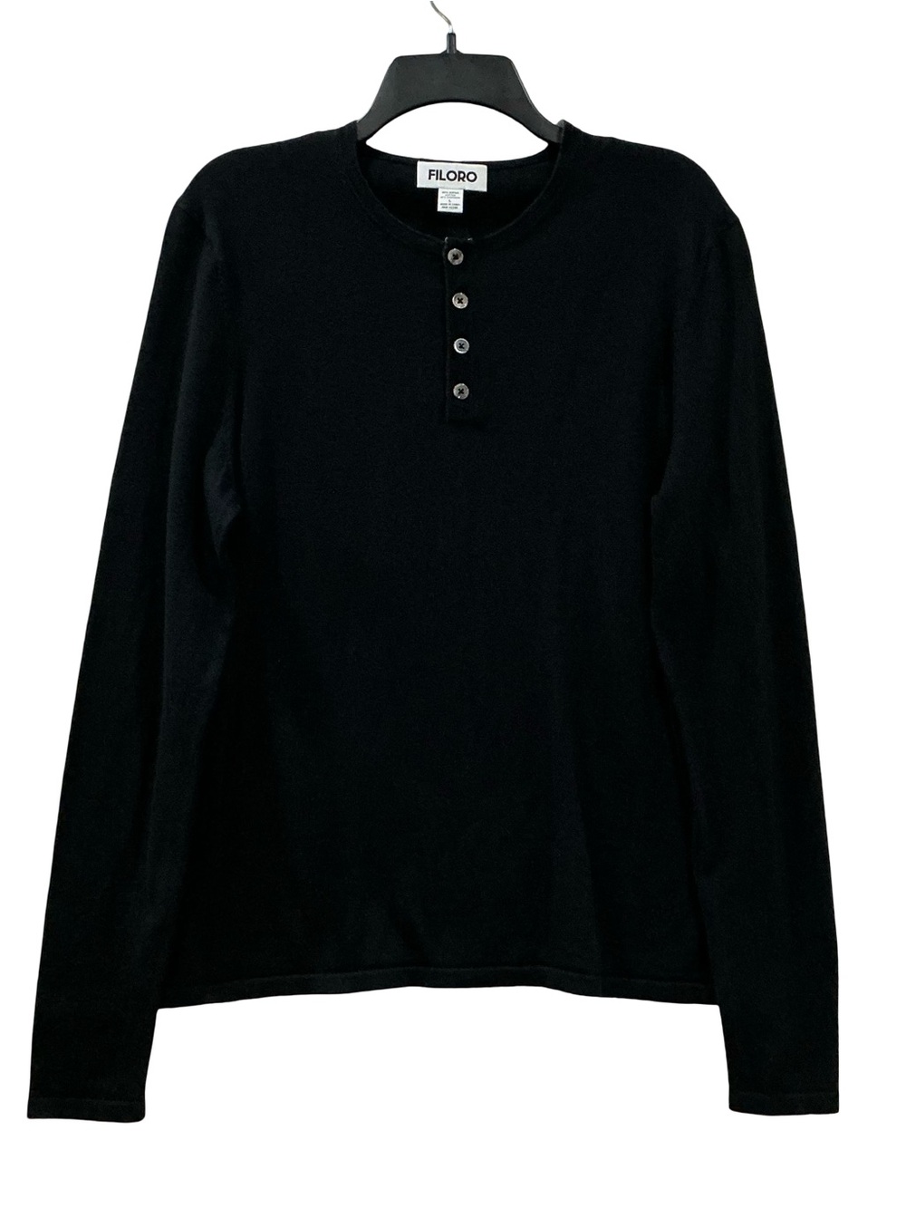 Filoro Men’s Long Sleeve Henley, Size L